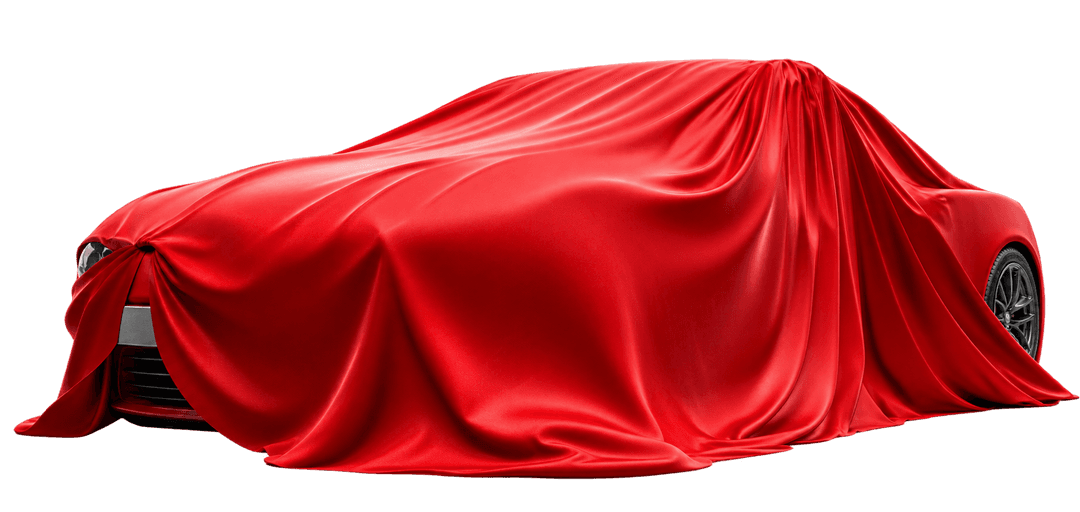 Rechev Private Drive Mystery Car Under Red Satin Veil